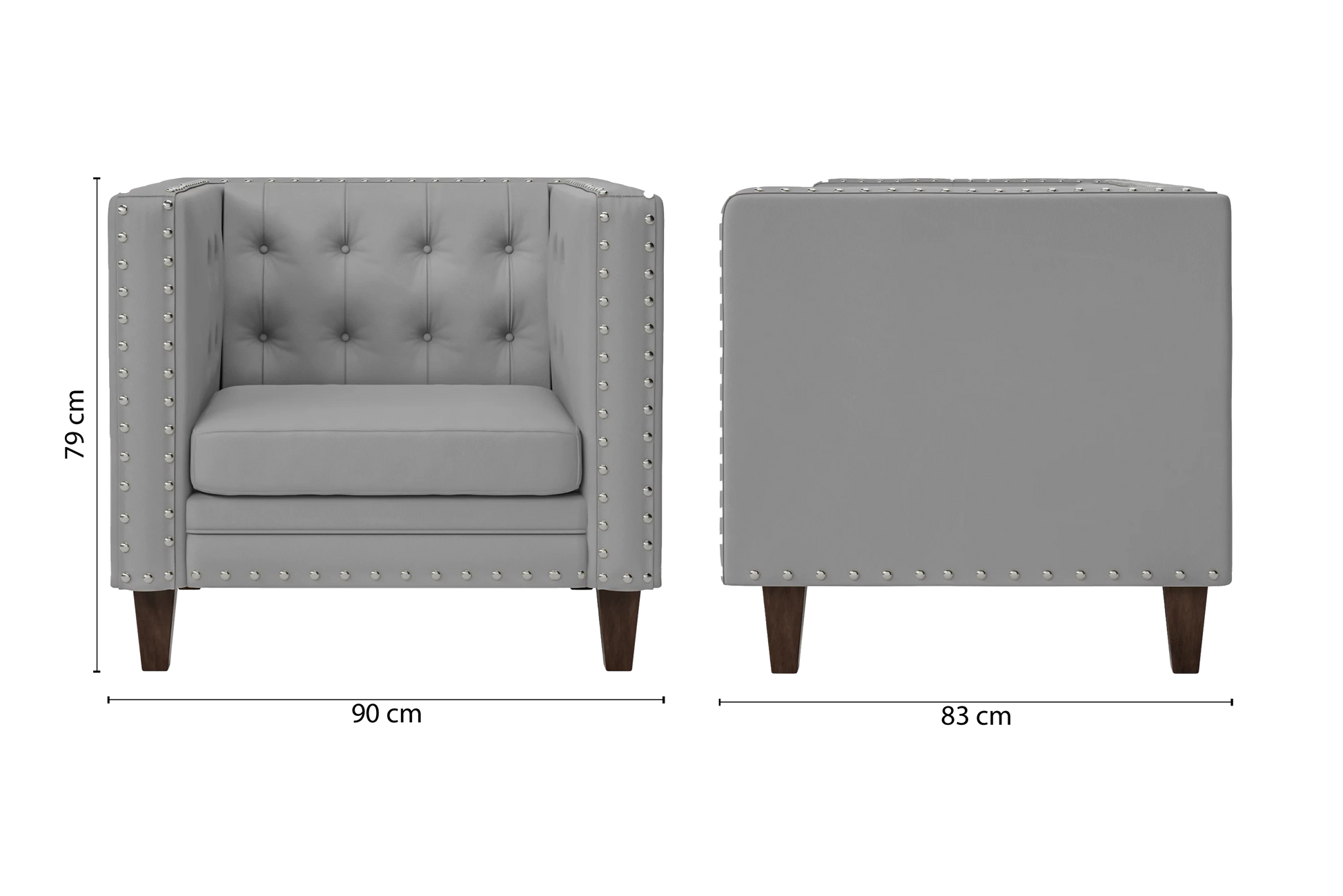 Rovigo Armchair Grey Leather