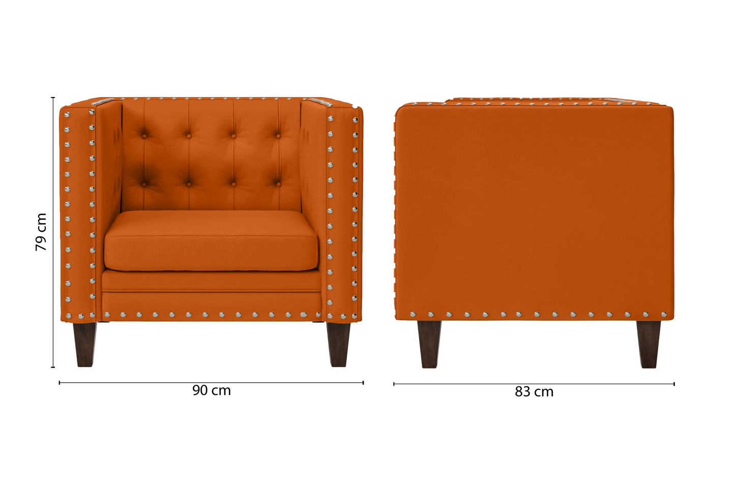 Rovigo Armchair Orange Leather