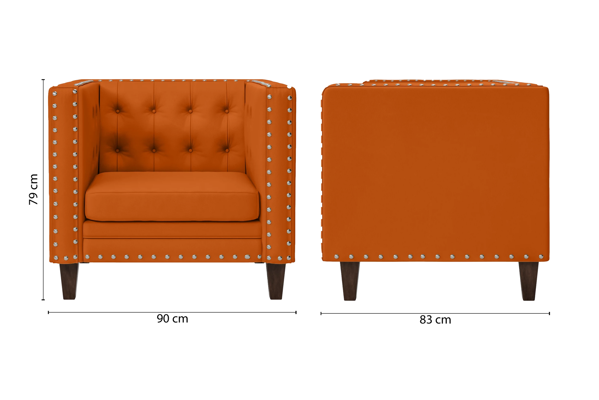 Rovigo Armchair Orange Leather