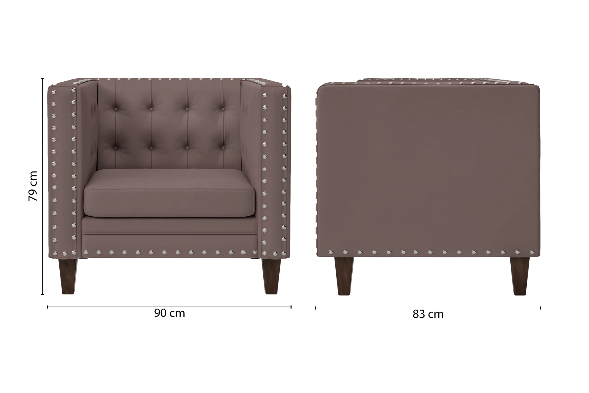 Rovigo Armchair Rose Taupe Leather