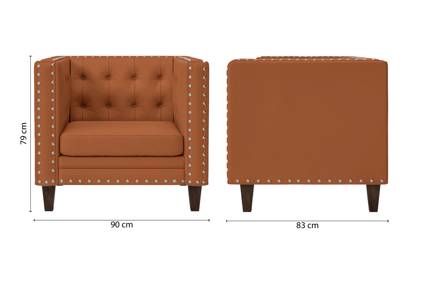 Rovigo Armchair Tan Brown Leather