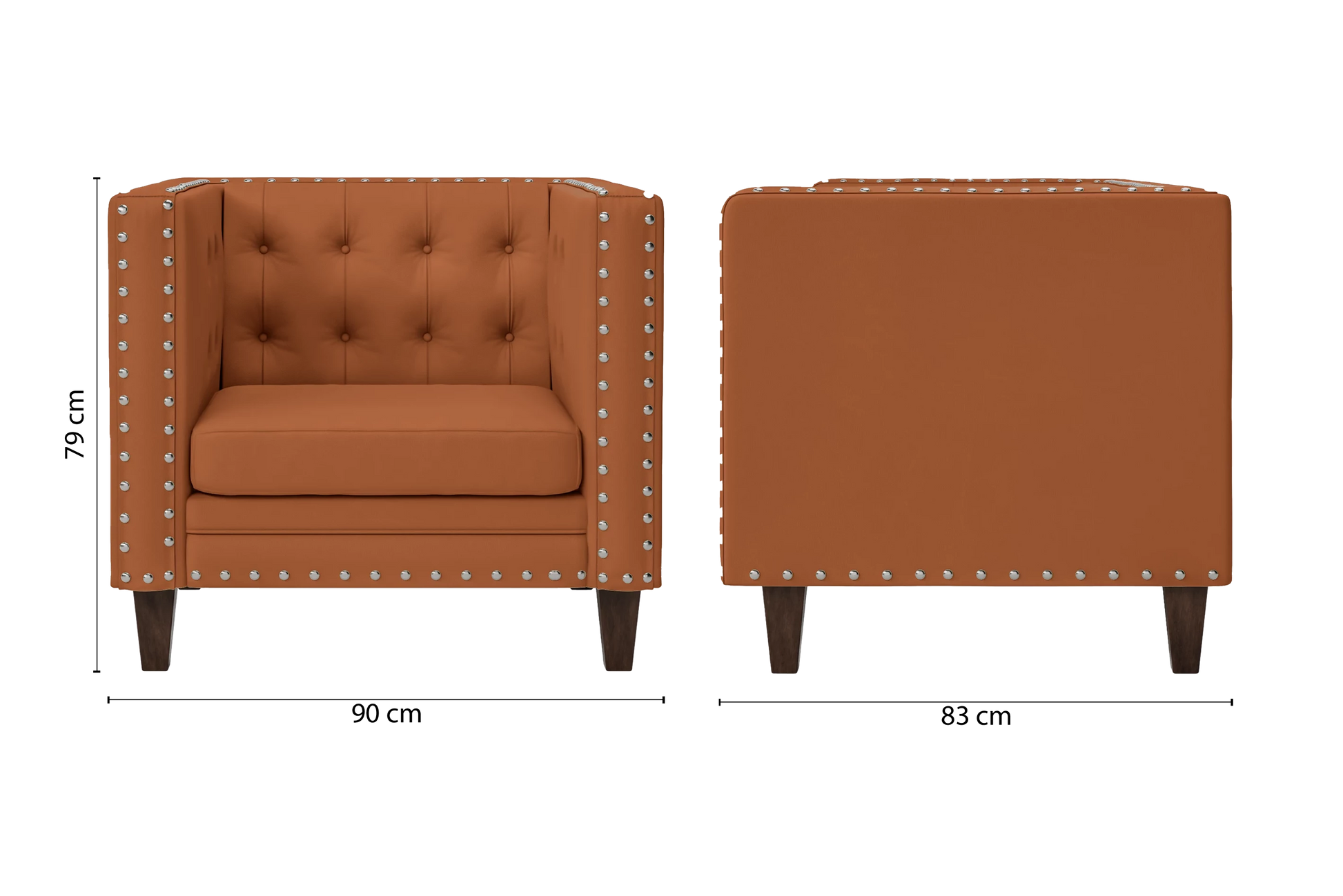 Rovigo Armchair Tan Brown Leather