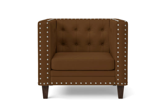 Rovigo Armchair Walnut Brown Leather