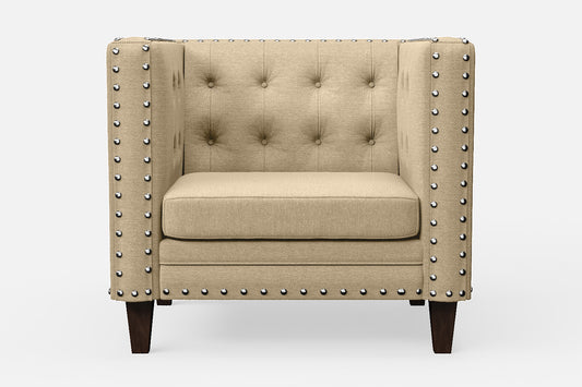 Rovigo Armchair Beige Linen Fabric