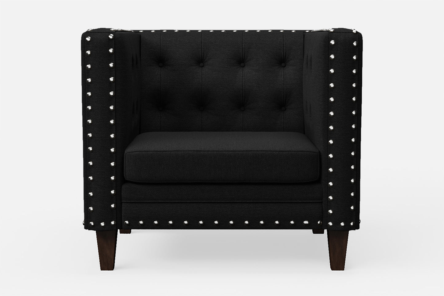 Rovigo Armchair Black Linen Fabric