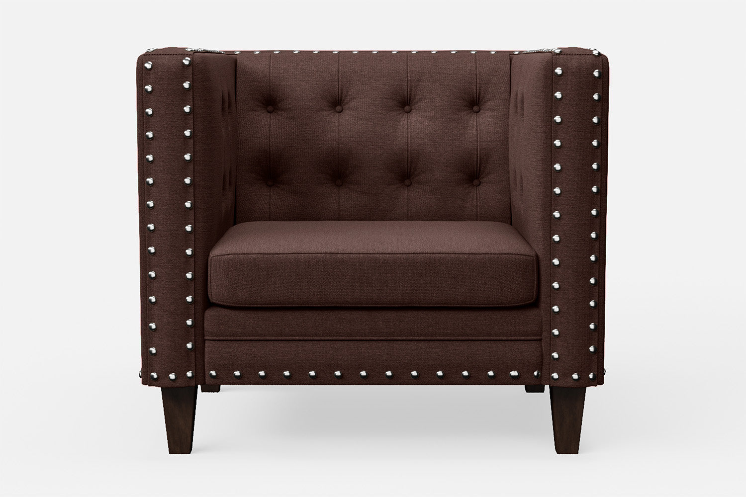 Rovigo Armchair Coffee Brown Linen Fabric