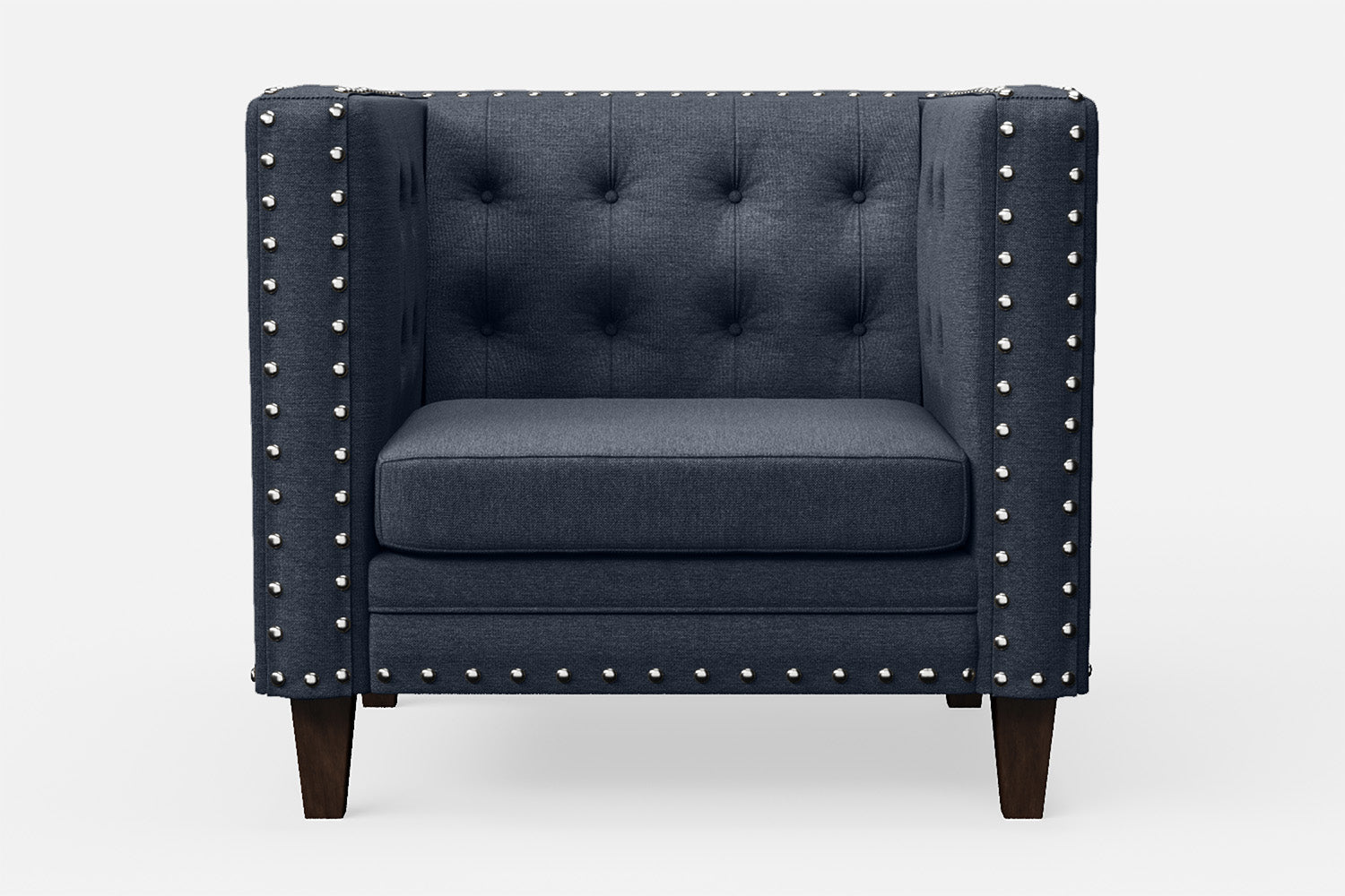 Rovigo Armchair Dark Blue Linen Fabric