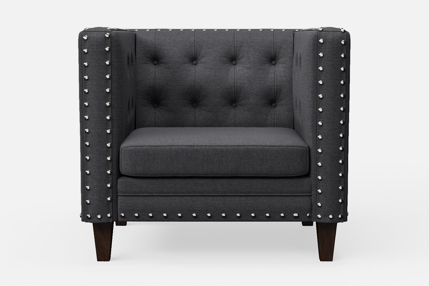 Rovigo Armchair Dark Grey Linen Fabric