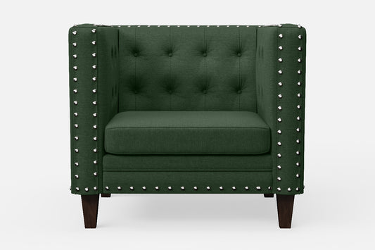 Rovigo Armchair Forest Green Linen Fabric