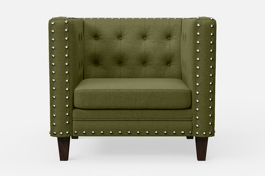 Rovigo Armchair Olive Linen Fabric