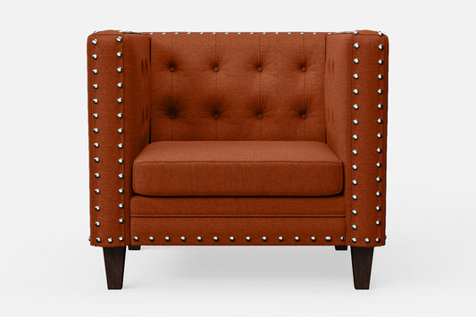 Rovigo Armchair Orange Linen Fabric