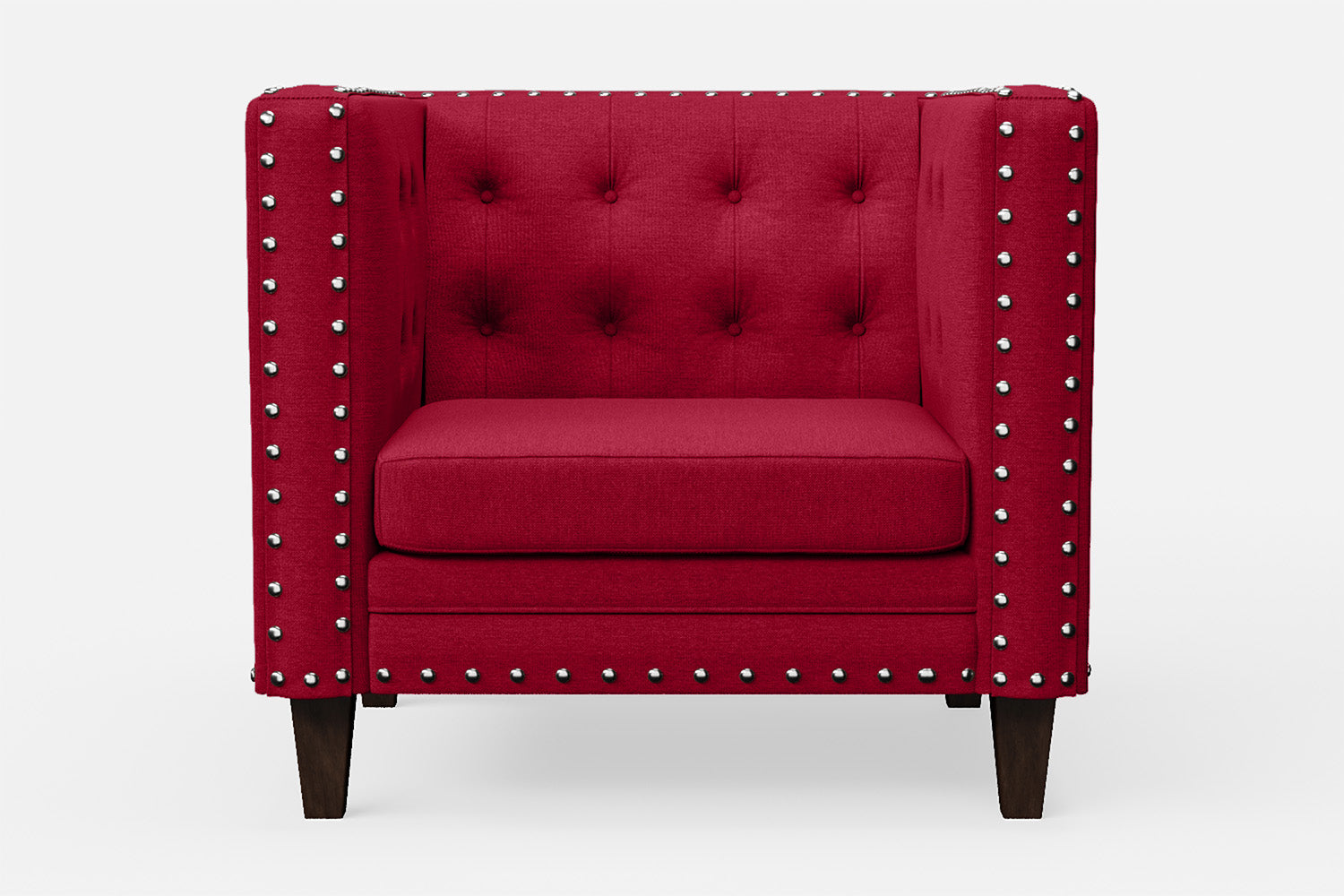 Rovigo Armchair Red Linen Fabric