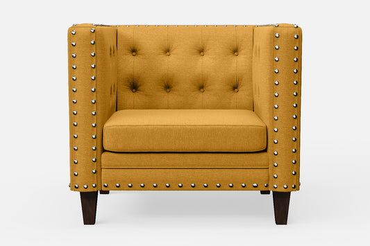 Rovigo Armchair Yellow Linen Fabric