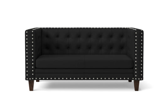 Rovigo 2 Seater Sofa Black Leather