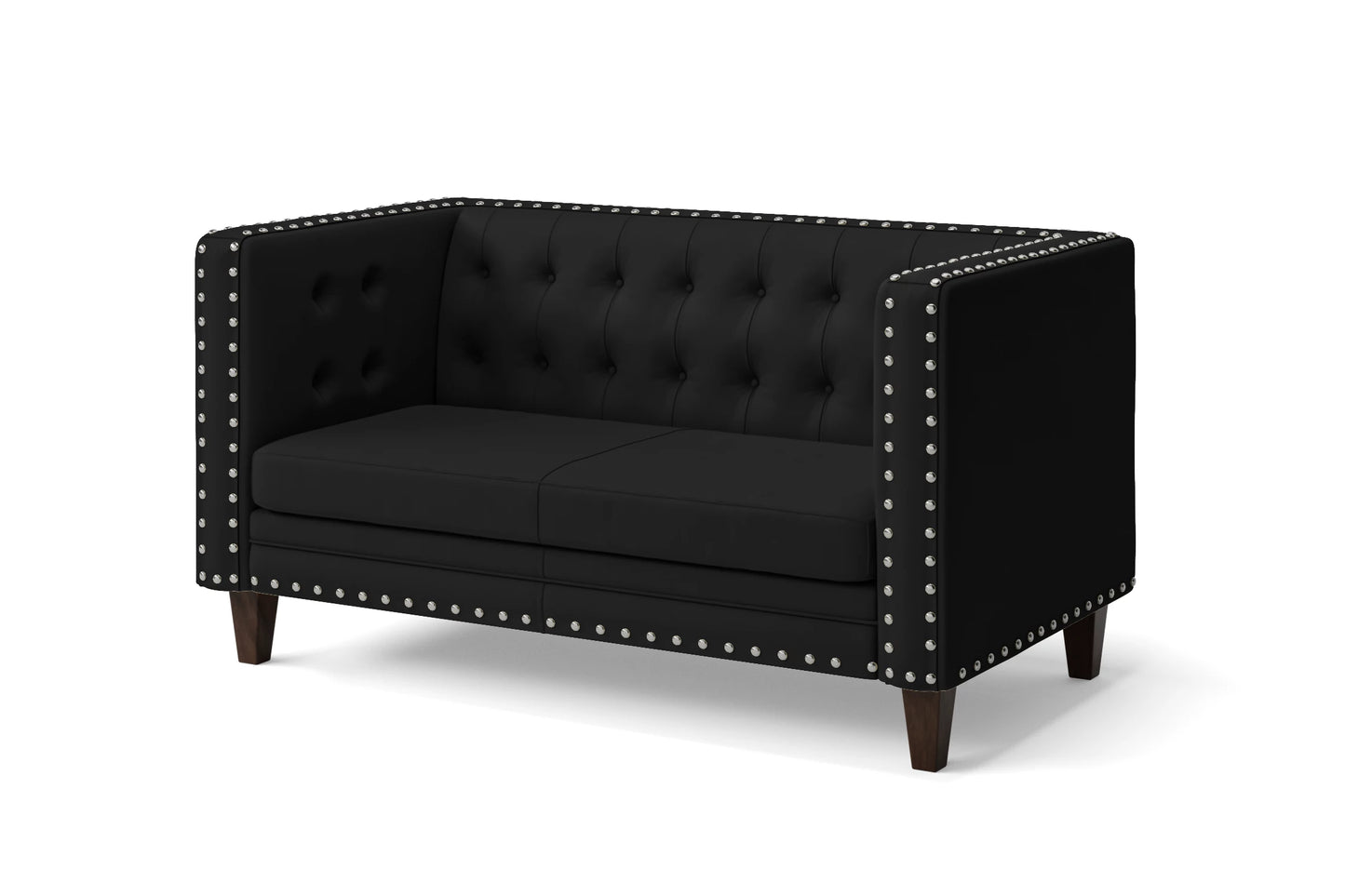 Rovigo 2 Seater Sofa Black Leather