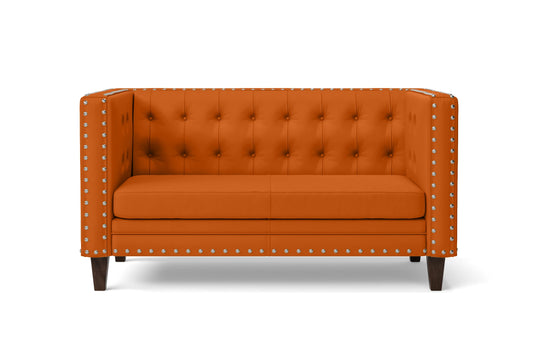 Rovigo 2 Seater Sofa Orange Leather