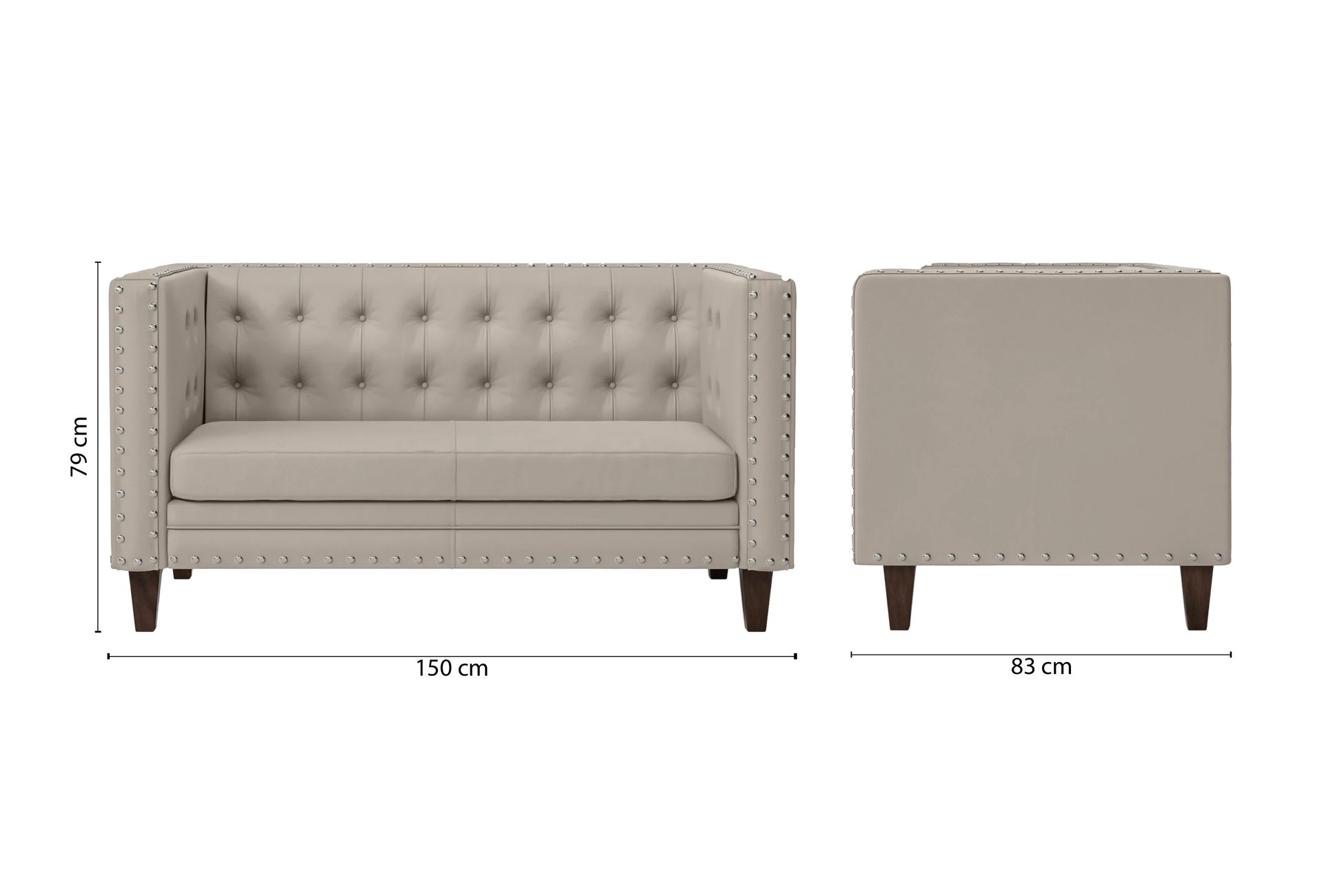 Rovigo 2 Seater Sofa Sand Leather