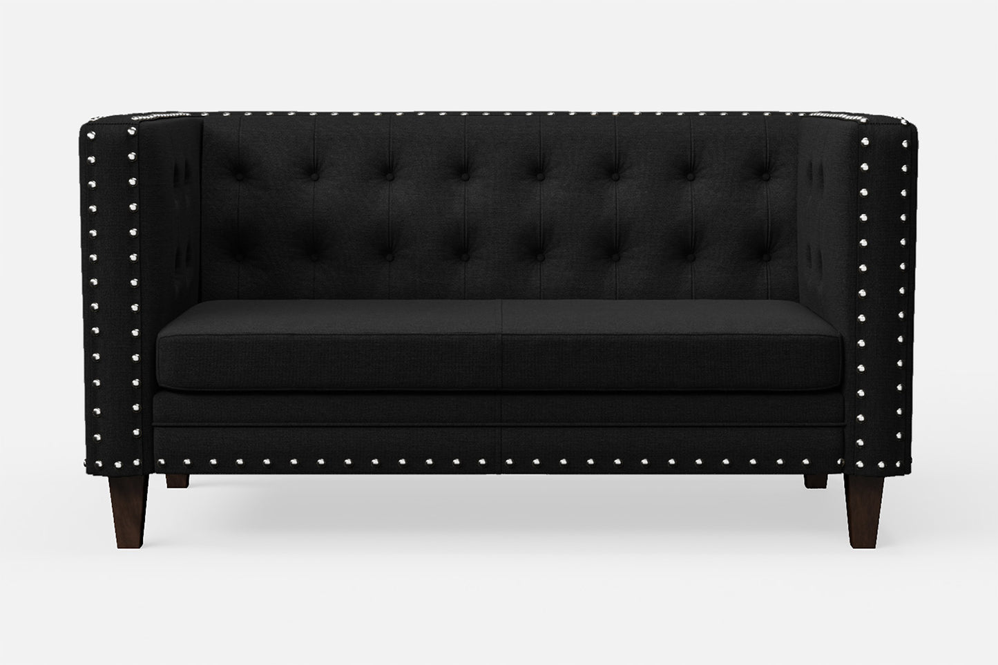 Rovigo 2 Seater Sofa Black Linen Fabric