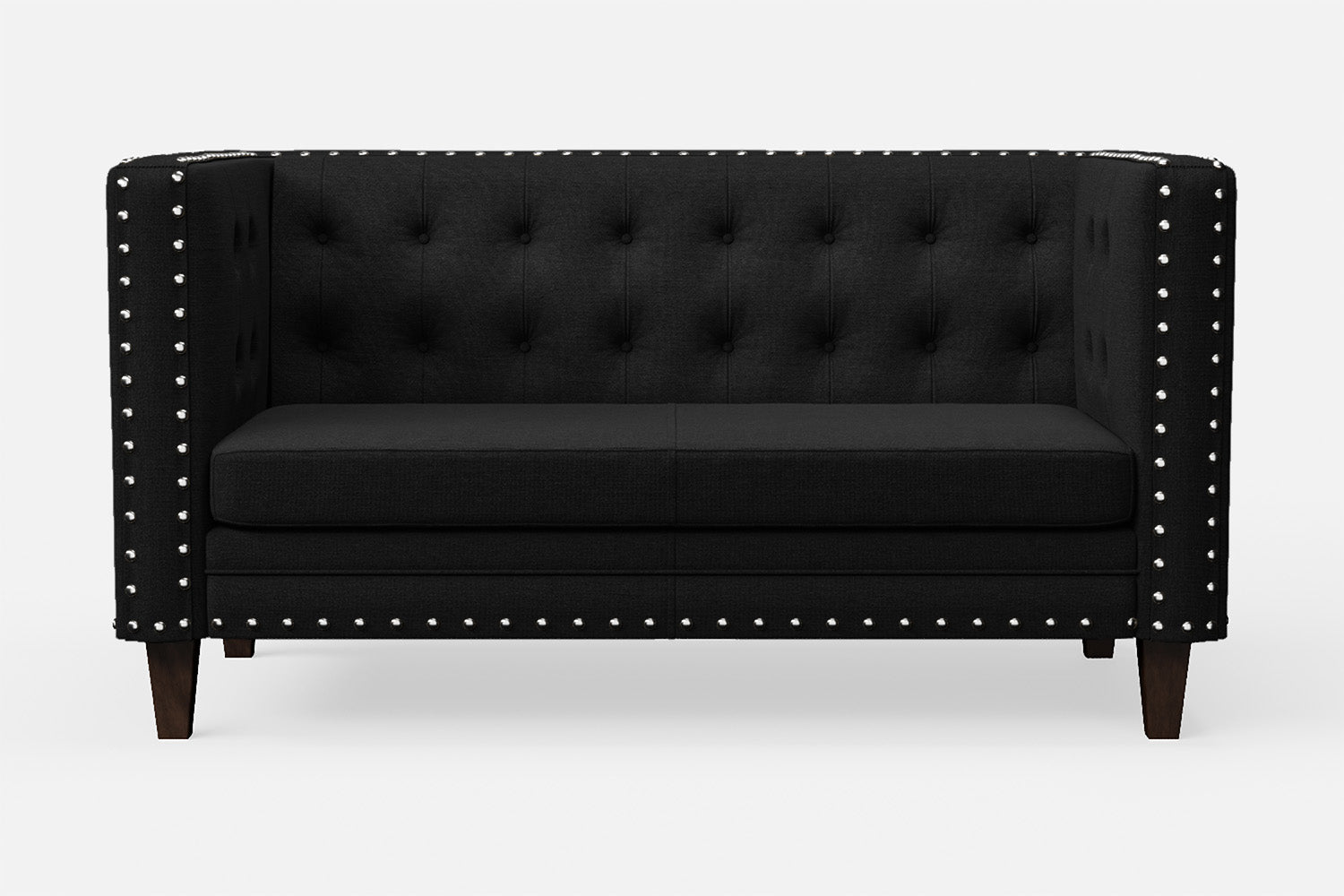 Rovigo 2 Seater Sofa Black Linen Fabric