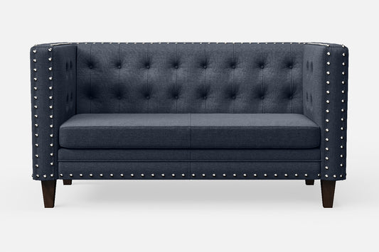 Rovigo 2 Seater Sofa Dark Blue Linen Fabric