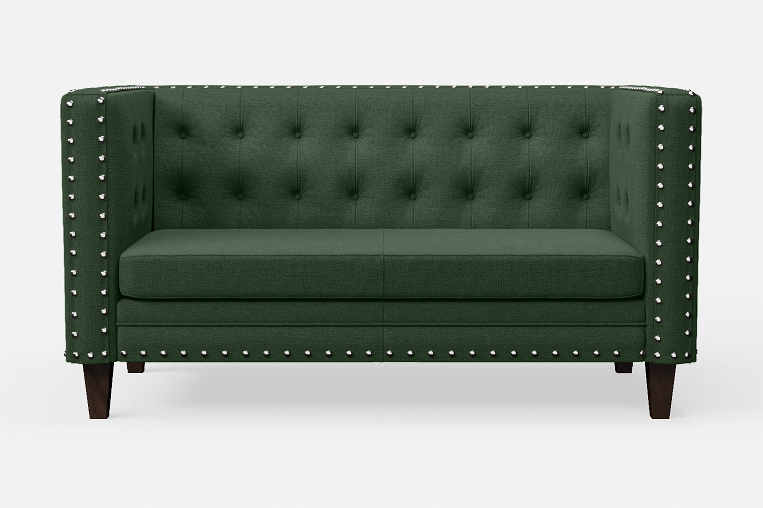 Rovigo 2 Seater Sofa Forest Green Linen Fabric