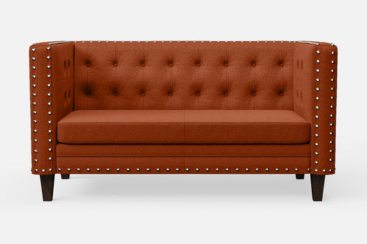 Rovigo 2 Seater Sofa Orange Linen Fabric