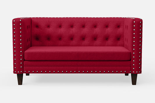 Rovigo 2 Seater Sofa Red Linen Fabric