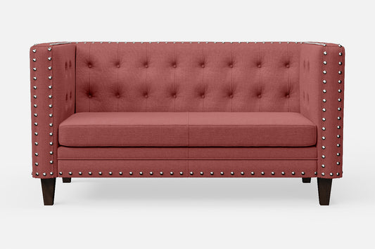 Rovigo 2 Seater Sofa Rose Pink Linen Fabric