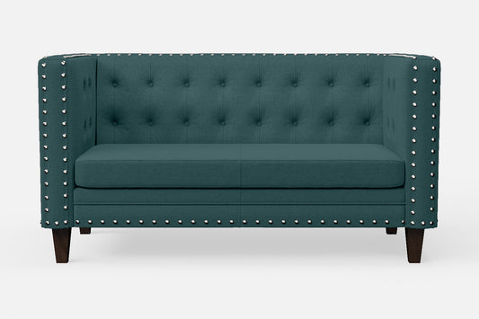 Rovigo 2 Seater Sofa Teal Linen Fabric