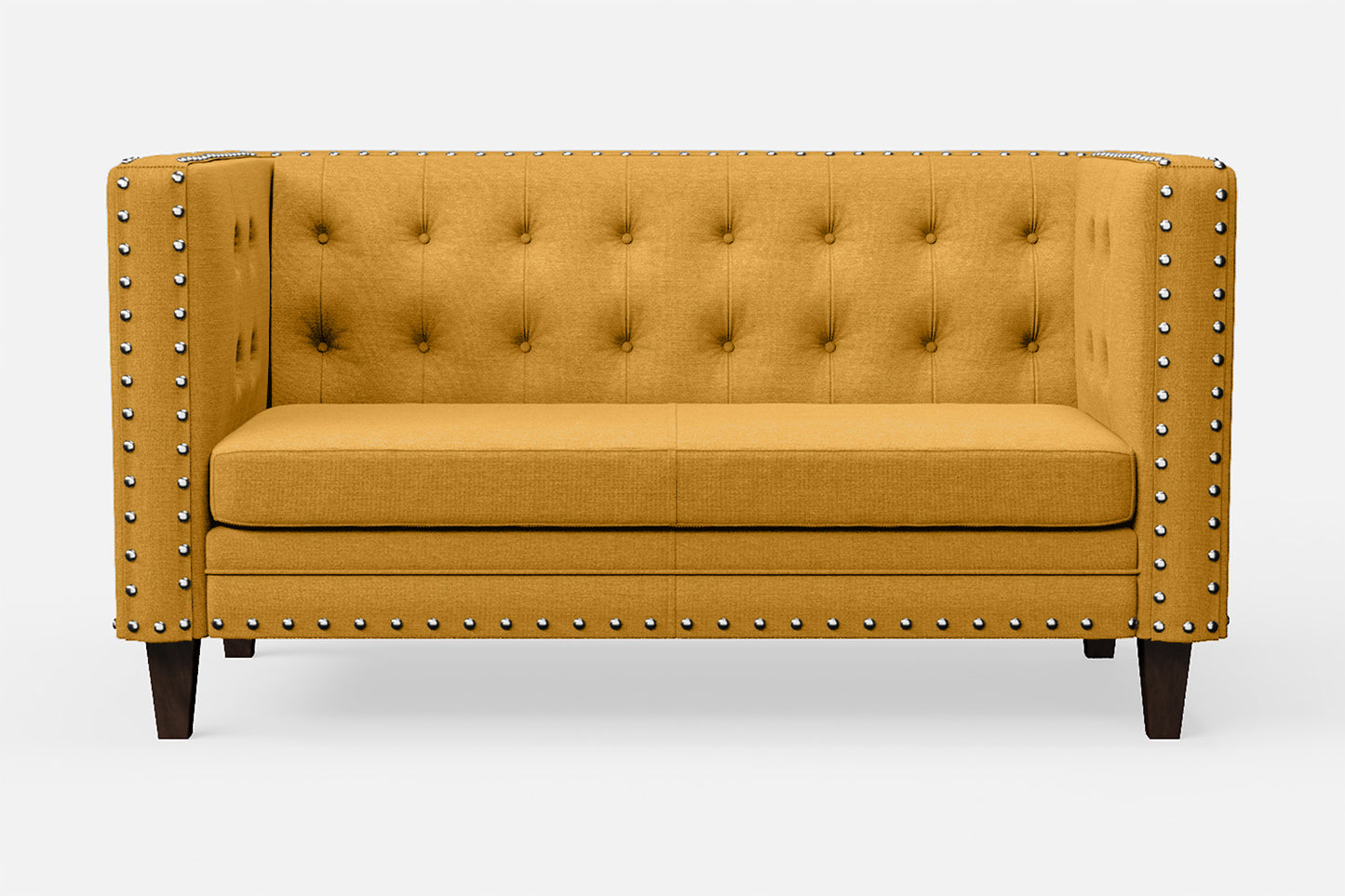 Rovigo 2 Seater Sofa Yellow Linen Fabric