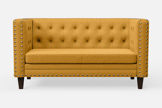 Rovigo 2 Seater Sofa Yellow Linen Fabric