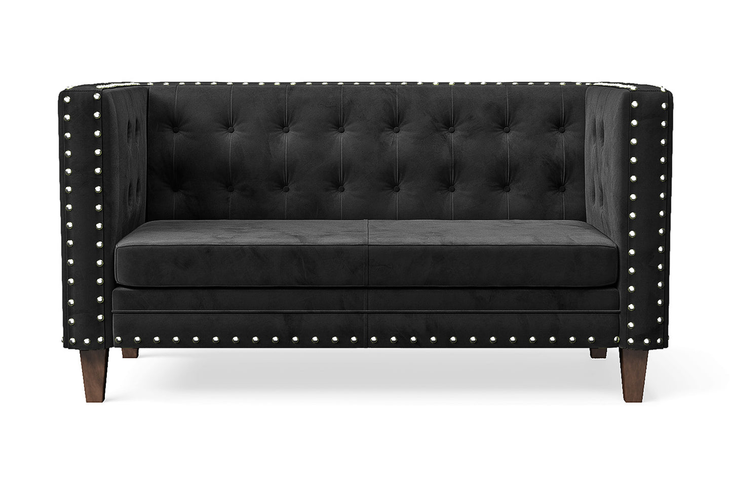 Rovigo 2 Seater Sofa Black Velvet