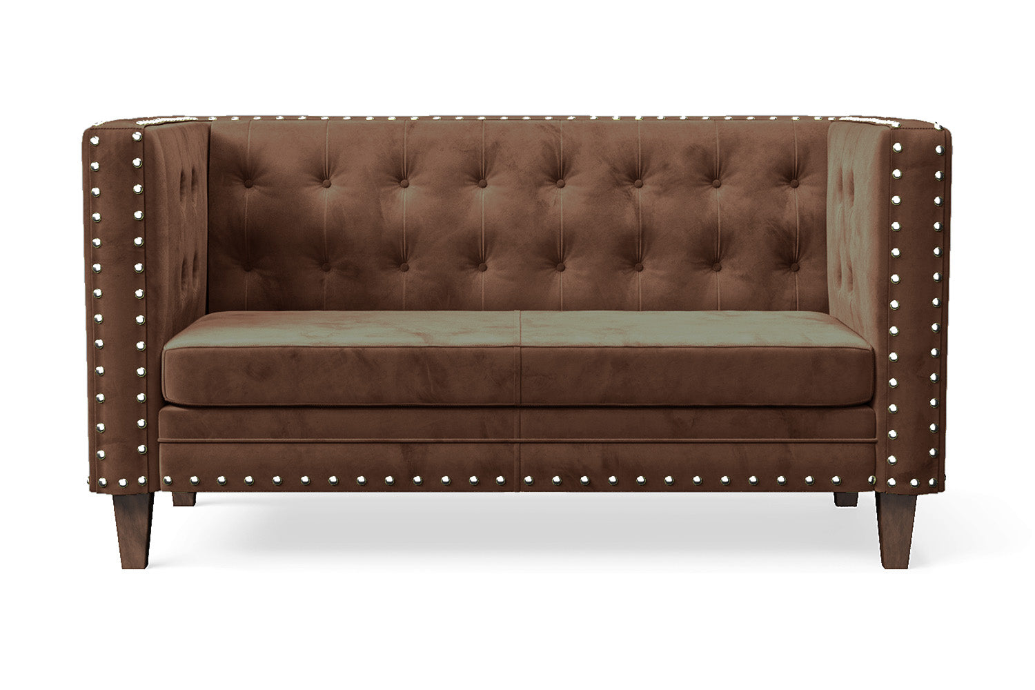 Rovigo 2 Seater Sofa Coffee Brown Velvet