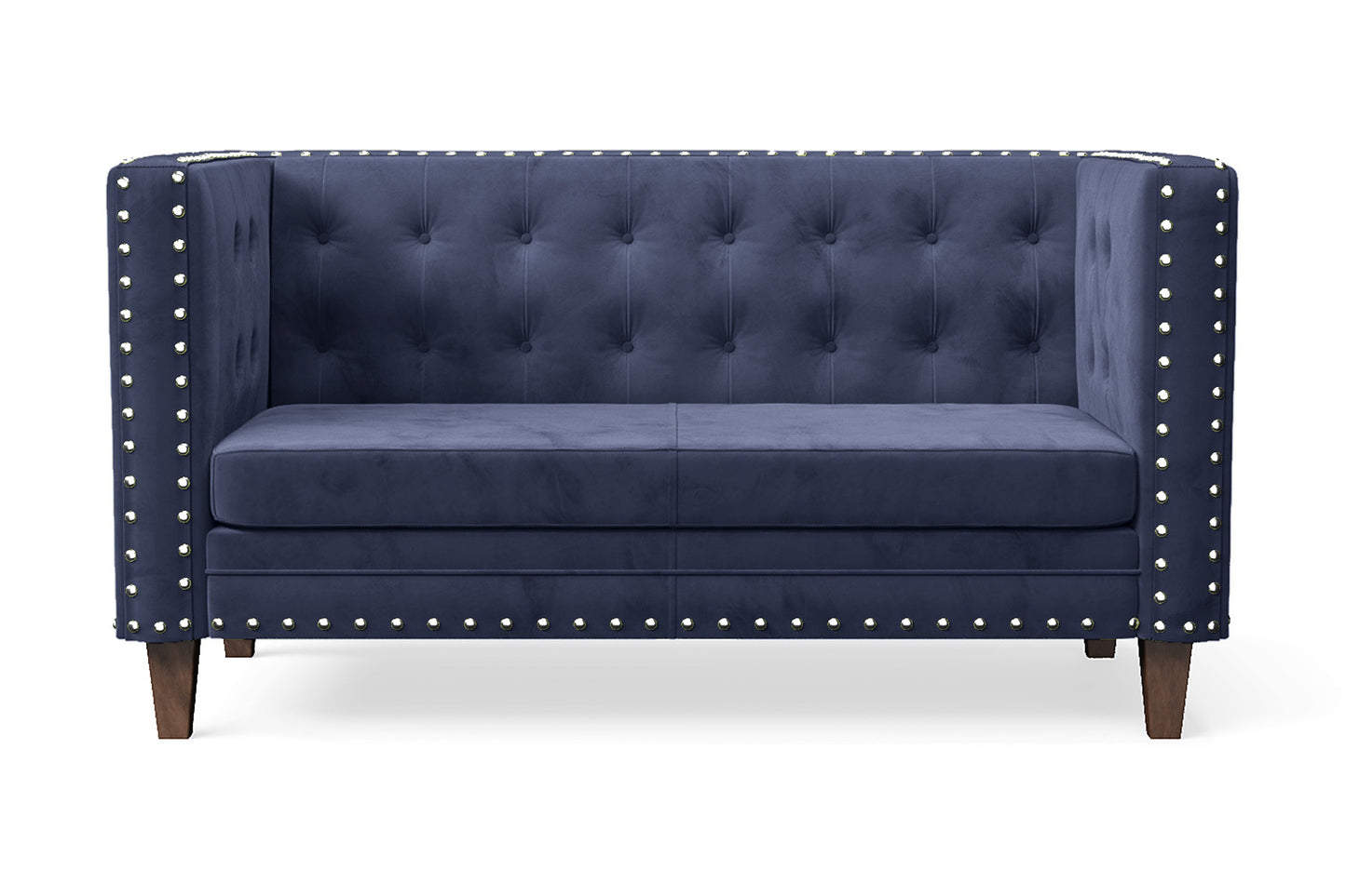 Rovigo 2 Seater Sofa Dark Blue Velvet