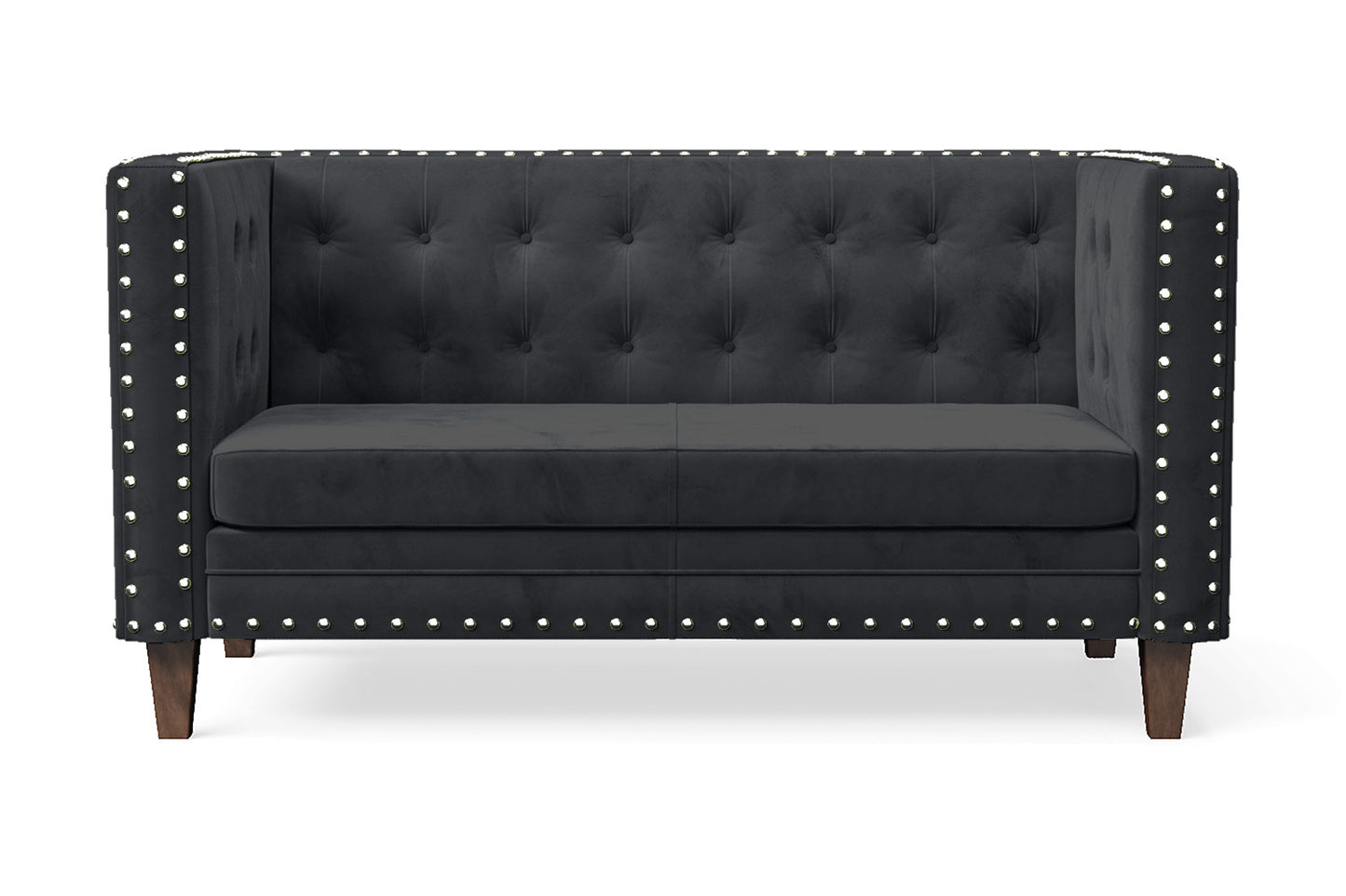 Rovigo 2 Seater Sofa Dark Grey Velvet