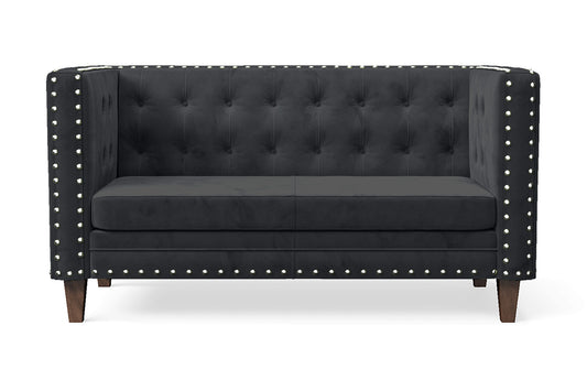 Rovigo 2 Seater Sofa Dark Grey Velvet