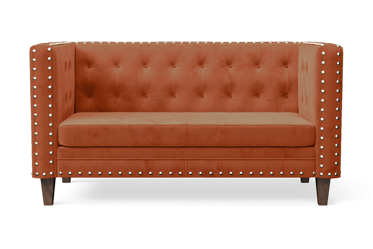 Rovigo 2 Seater Sofa Orange Velvet