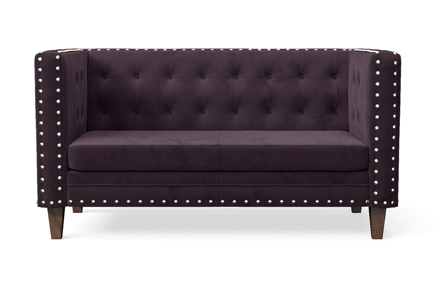 Rovigo 2 Seater Sofa Purple Velvet