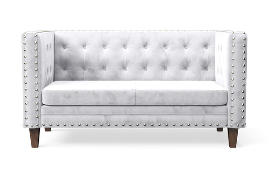 Rovigo 2 Seater Sofa Silver Velvet