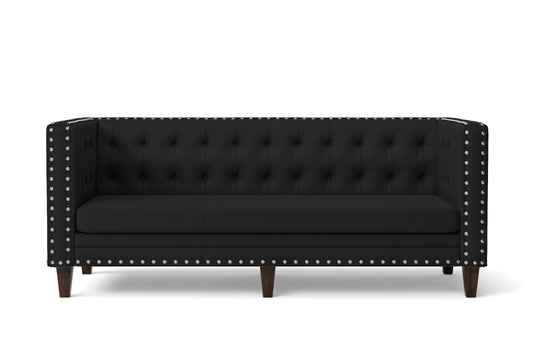 Rovigo 3 Seater Sofa Black Leather