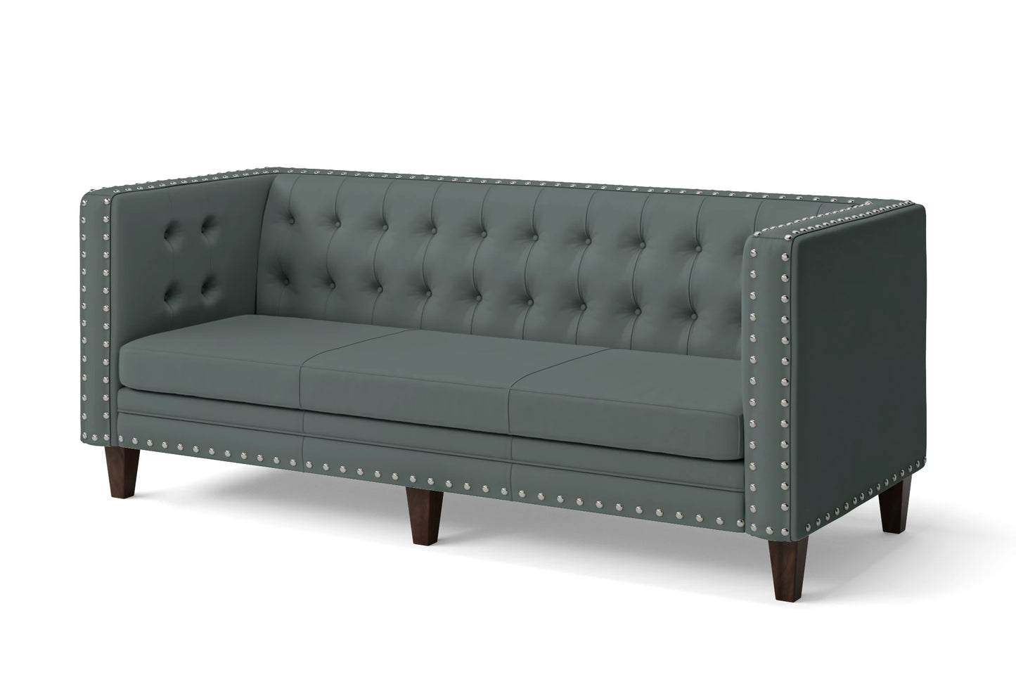 Rovigo 3 Seater Sofa Dusky Turquoise Leather