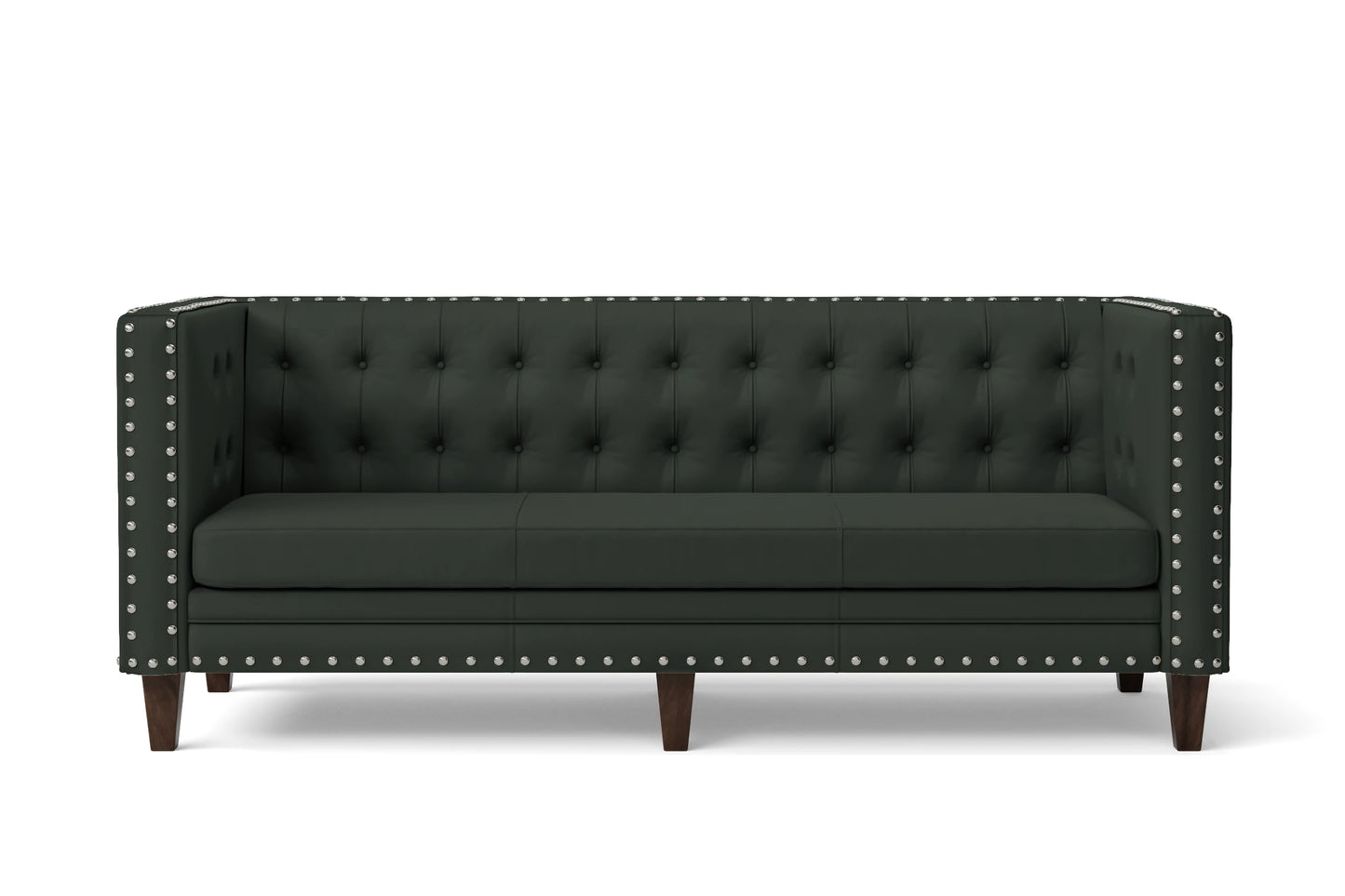 Rovigo 3 Seater Sofa Green Leather