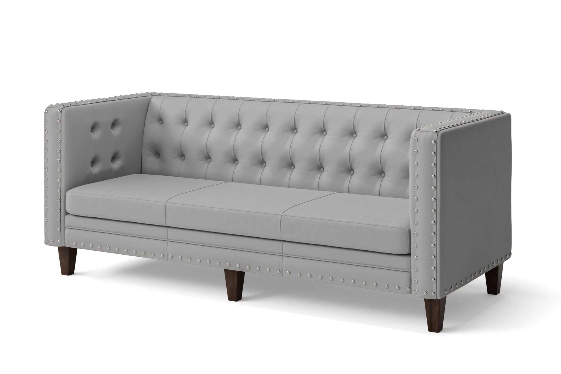 Rovigo 3 Seater Sofa Grey Leather