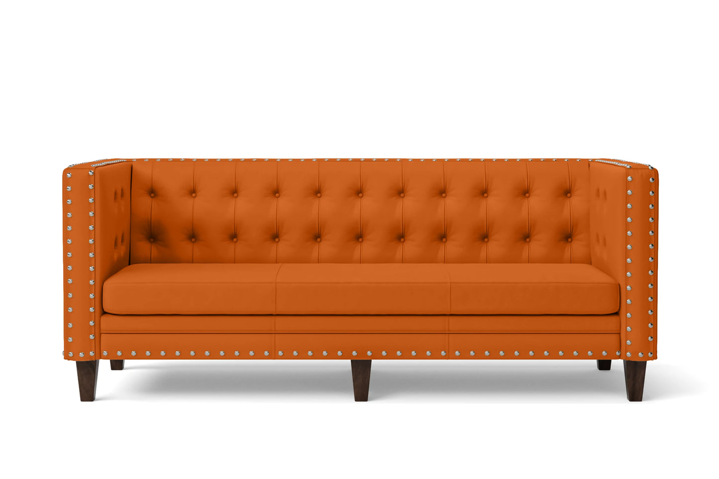 Rovigo 3 Seater Sofa Orange Leather