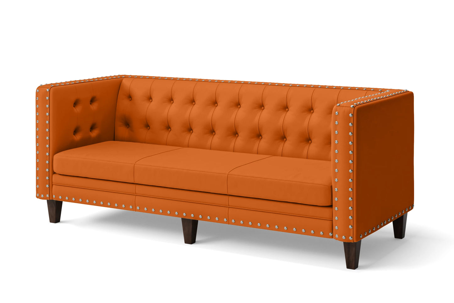 Rovigo 3 Seater Sofa Orange Leather