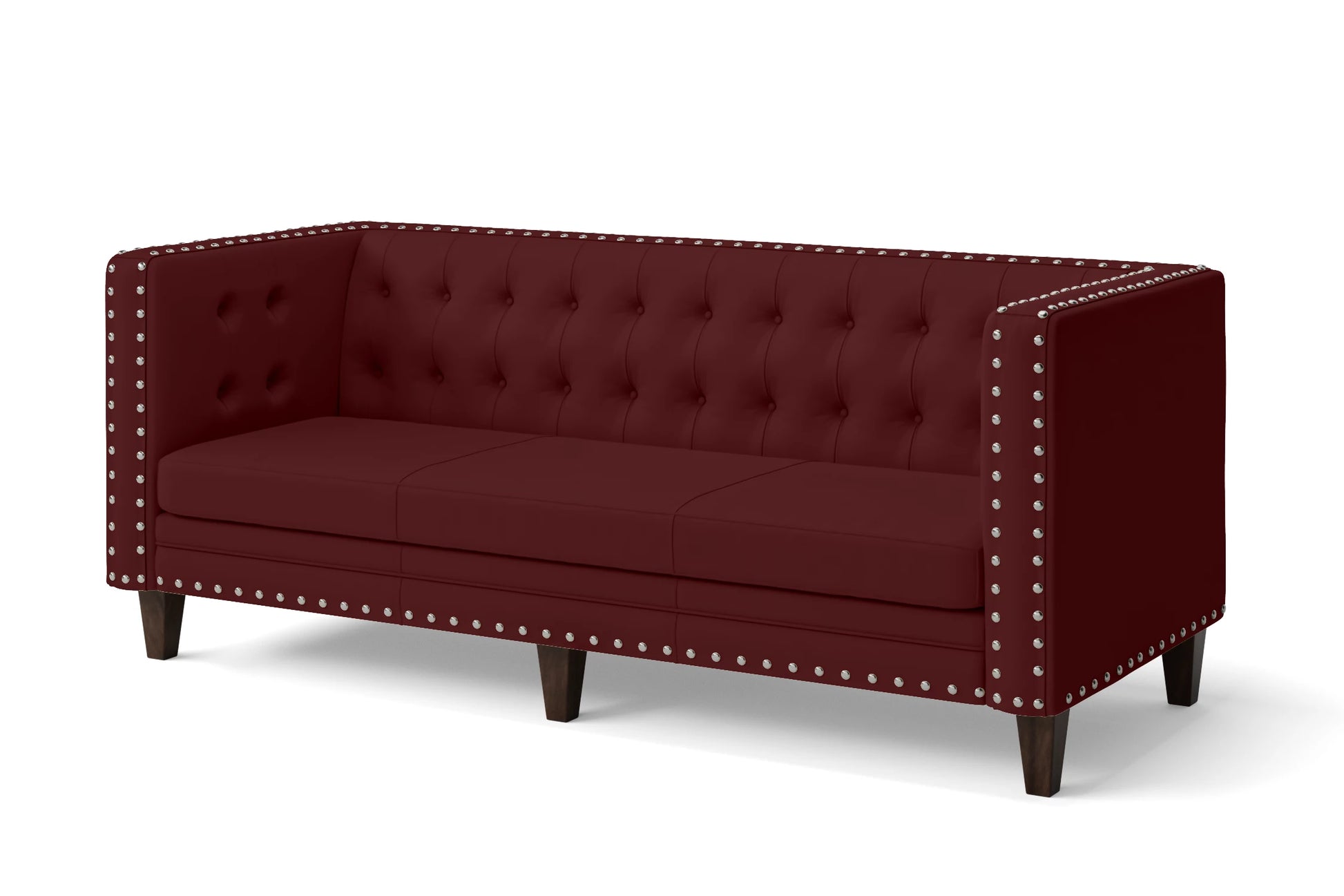 Rovigo 3 Seater Sofa Red Leather