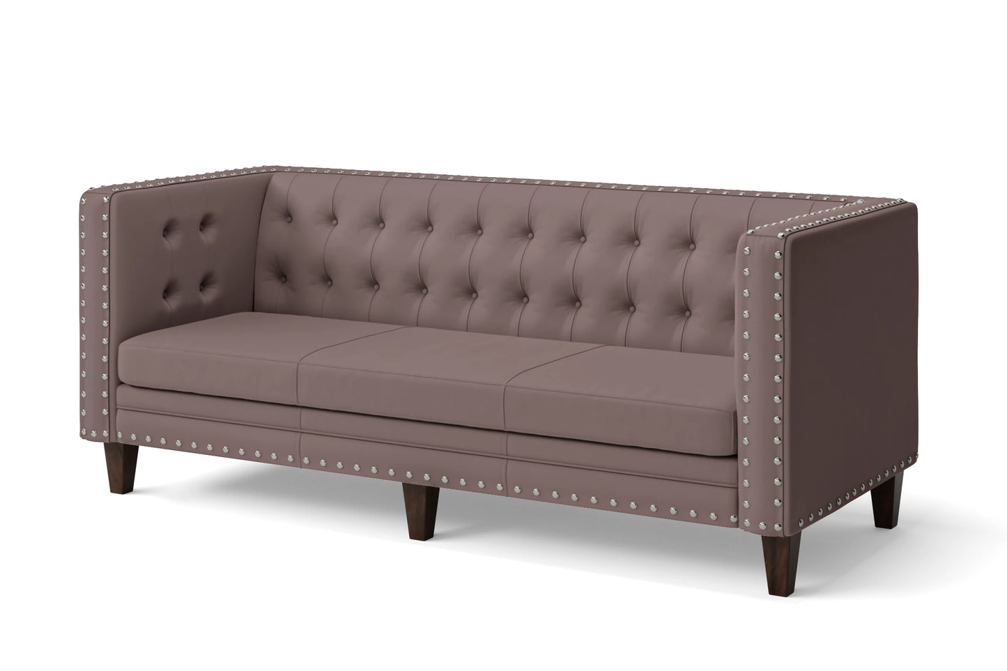 Rovigo 3 Seater Sofa Rose Taupe Leather