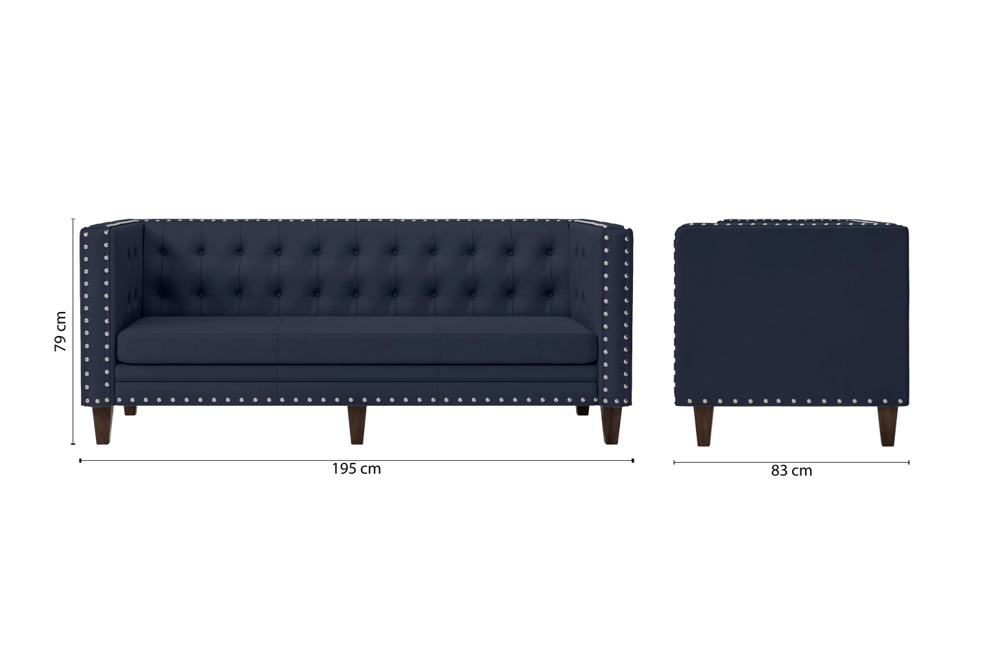 Rovigo 3 Seater Sofa Spruce Leather