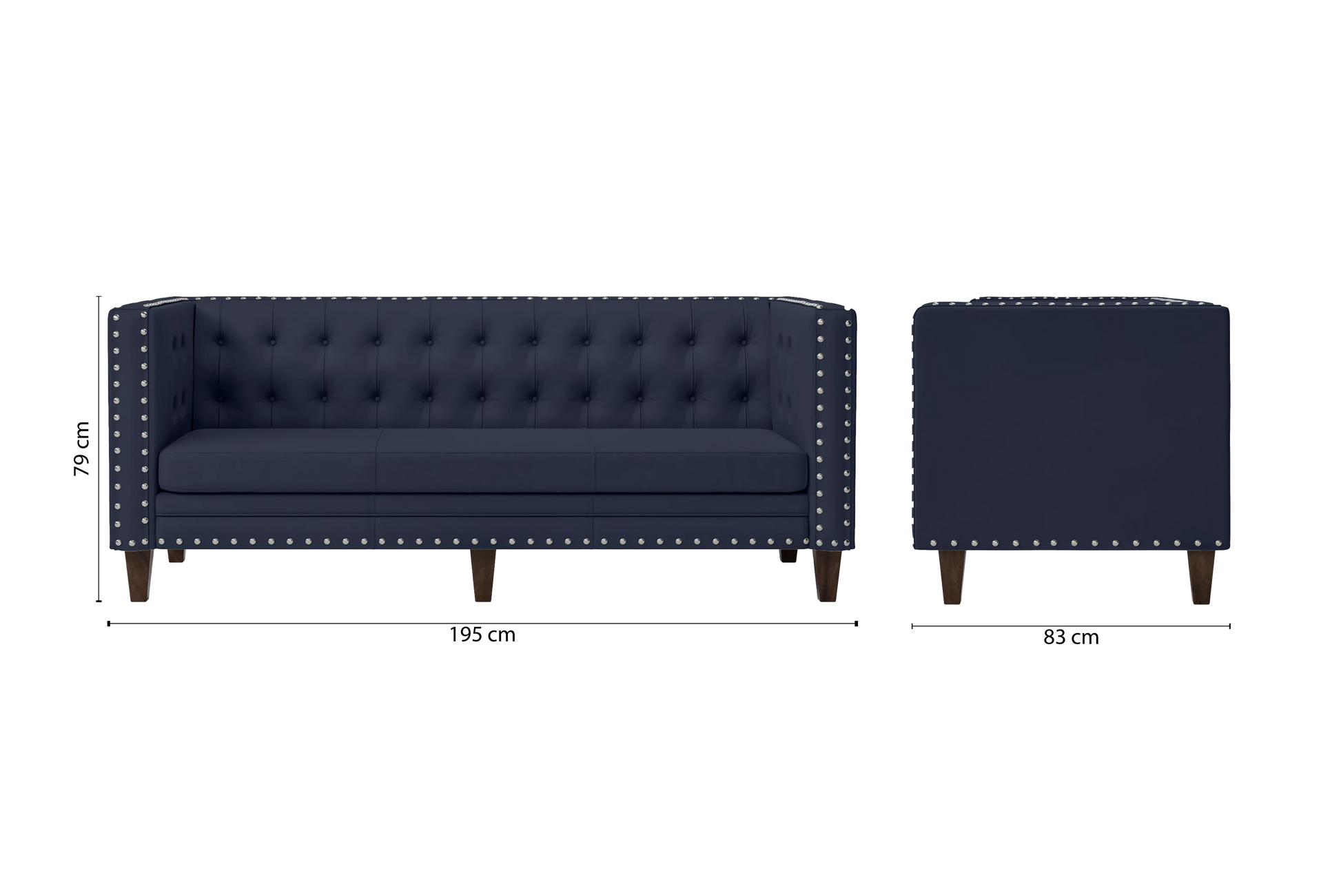 Rovigo 3 Seater Sofa Spruce Leather