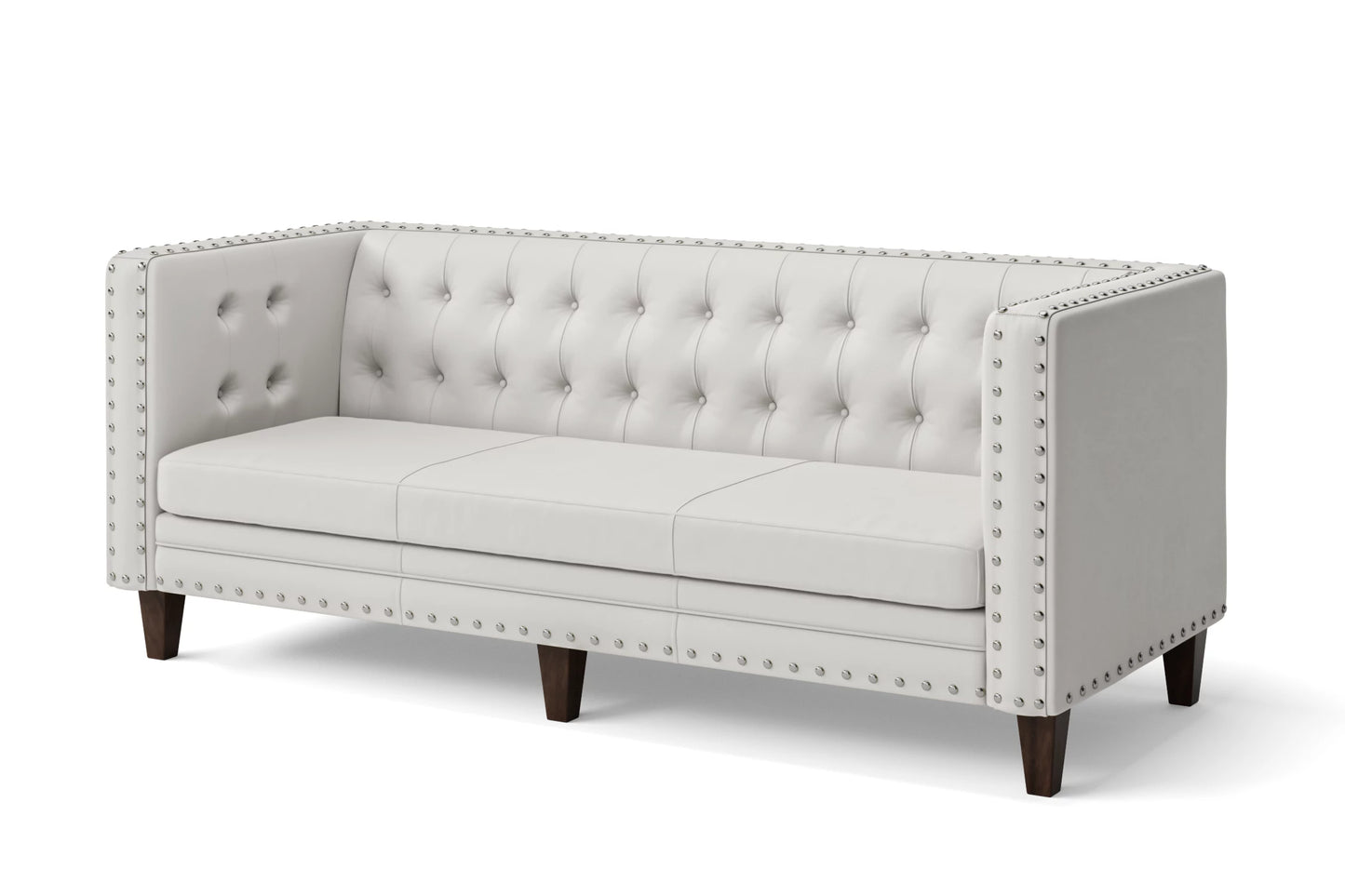 Rovigo 3 Seater Sofa White Leather